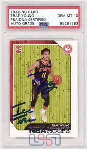 Trae Young Hawks Signed "Ice Trae" 2018-19 Panini NBA Hoops #250 PSA/DNA 10 Auto - Picture 1 of 2