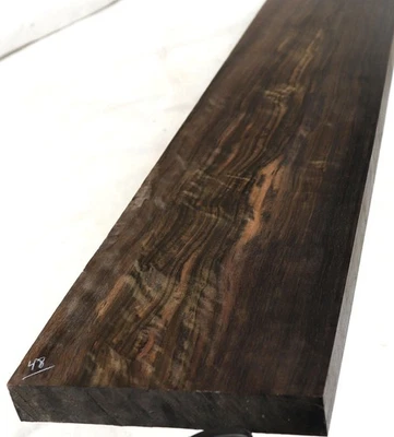 Wide figured Macassar ebony wood lumber 6.25x36.3x1" EM48 - Image 1 of 4