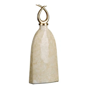 Jarrón 24 x 13 x 64 cm Cristal Dorado Metal Blanco - Imagen 1 de 4
