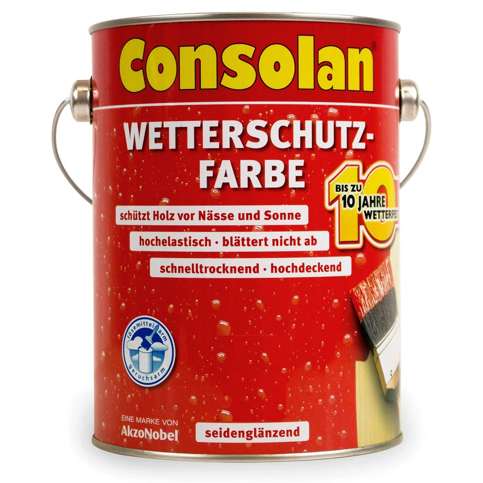 Consolan Wetterschutzfarbe 5L BEULE Holzfarbe Deckfarbe Farbwahl - Bild 1 von 1