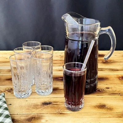 Conjunto de 6 copos e jarros para entretenimento de vidro - Imagem 1 de 4