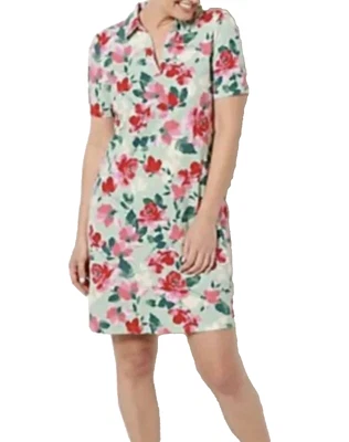 Isaac Mizrahi Live! Vestido Camisa Cuello Floral Talla XS Verde Menta Foto 1 de 4
