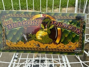 Game The Braggin Dragon JACKPOT SLOT MACHINE MARQUEE FRONT PANEL 2008 VGT - Picture 1 of 12
