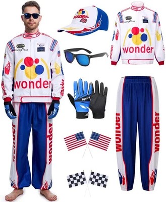 Talladega Nights Ricky Bobby Disfraz Adulto Halloween Chaqueta Pantalones Accesorios... Foto 1 de 3
