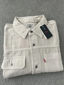 LEVI'S Men's Sz. Large Cream Beige Auburn Worker Button Down Long Sleeves Shirt - Picture 1 of 14