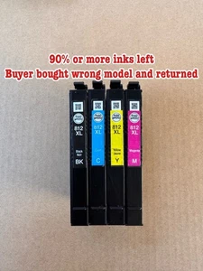 Set Epson 812XL Black/Cyan/Magenta/Yellow Ink Cartridge ALL XL Read* - Picture 1 of 3