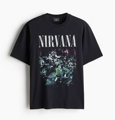 Camiseta Nirvana x H&M MTV Desenchufada Para Hombre Grande Calce Suelto NUEVA SIN ETIQUETAS NUEVA AGOTADA Foto 1 de 4