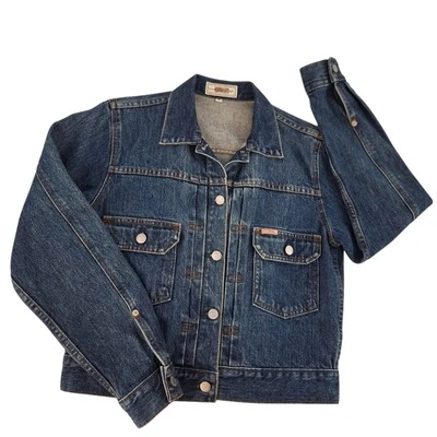 Guess Vtg Y2k 90s Jean Jacket Medium Blue Denim Button Up USA Made Classic - Image 1 of 4