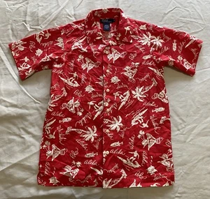POLO by Ralph Lauren Boys Hawaiian Surfing Island Vacation Red Aloha Shirt Sz 7 - Picture 1 of 7