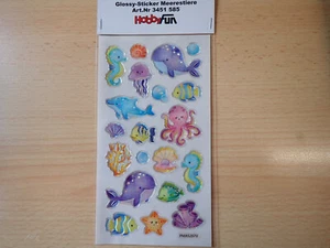 Hobby Fun - Glossy Sticker - Meerestiere - Seepferdchen / Delfine - Bild 1 von 1