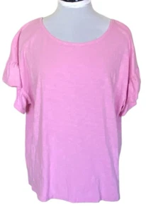 NWT Jane Delancey Knit Flutter Sleeve Top T Shirt Boho Pink Size Large - Picture 1 of 10