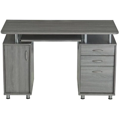 Techni Mobili 完整工作站电脑桌带存储 - 灰色 — 第 1/4 张图片