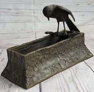 Florero de bronce firmado nuevo jardinero estatua escultura estatuilla figura obra de arte OFERTA - Imagen 1 de 7