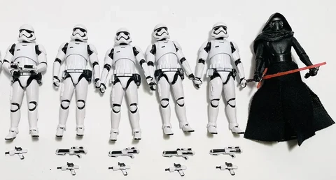 Star Wars Black Series 3.75” First Order Stormtrooper Lot of 5 + Kylo Ren Cover
