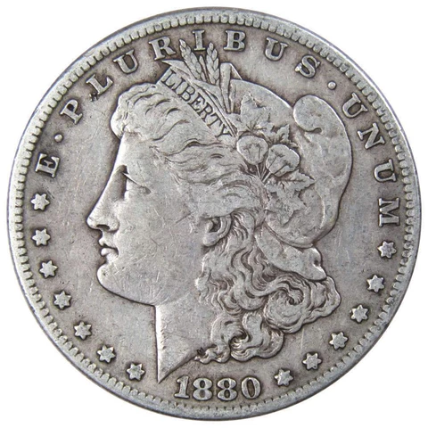 1880 S Morgan Dollar F Fine 90% Silver $1 US Coin Collectible Cover