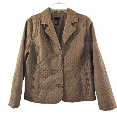 Chaqueta Blazer RQT Mujer Talla Grande Acolchada Floral Bordada Foto 1 de 4