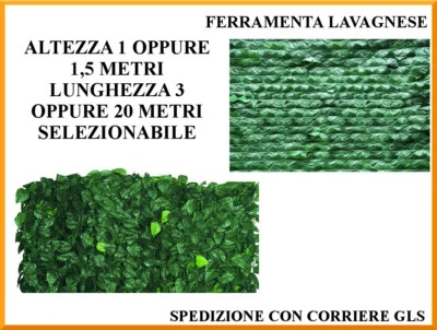 Siepe artificiale Blinky sempreverdi edera o lauro in rotolo da 3 o 20 metri - Immagine 1 di 3