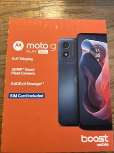 BOOST MOBILE G PLAY 2024 64 GB MOTOROLA BLUE PREPAID SMARTPHONE New & Sealed - Picture 1 of 2