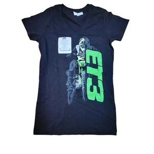 New Eli Tomac Kawasaki Ladies LG / Large / V Neck / Tee Shirt / Black - Picture 1 of 4