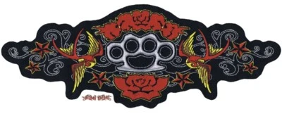 NWOT LETHAL THREAT BRASS KNUCKLE SPARROWS PATCH 12"x4.5" LT30155 - Imagem 1 de 2