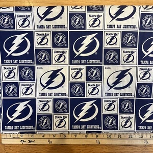 Tampa Bay Lightening NHL Cotton Fabric. 1 Yard Plus 30” Piece. Free Ship.  - Picture 1 of 1