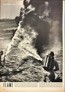 1944 US Soldiers Using Flame Throwers WWII Magazine Print - Picture 1 of 6