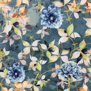 Luxe Velvet Fabric Floral Design 54" Wide, Upholstery Window Craft, Sold by Yard - Picture 1 of 9