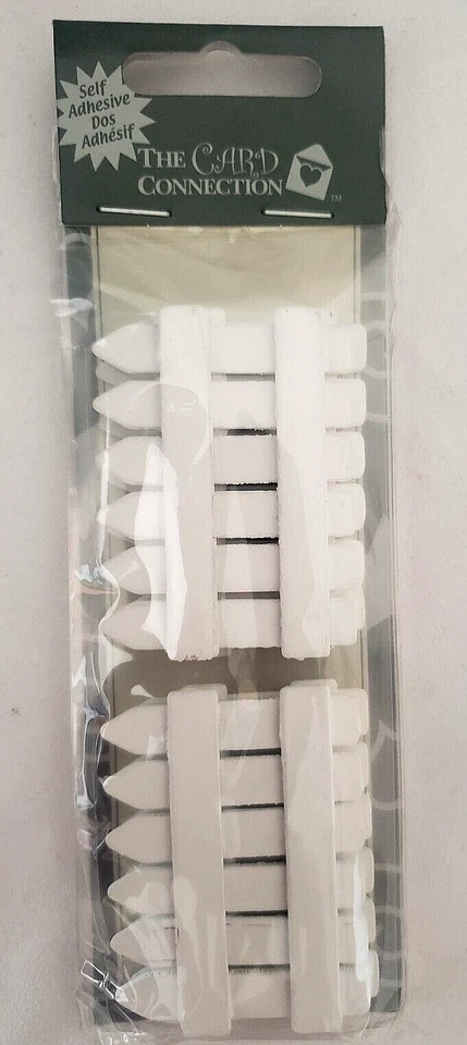 The Card Connection Decorative Elements - WHITE WOOD PICKET FENCE - 6pcs - Image 1 of 2