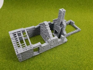 HO scale building ruined cottage 1:87 scale 3D print - Picture 1 of 9