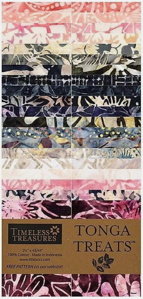 Timeless Treasures Tonga Treats - 2,5 X 44 - Batik cereza negra - 40 tiras Foto 1 de 1