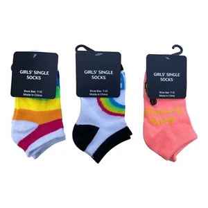 Girls 3 Pairs Sock Novelty Shoe Size 7-10 ~NWT~ MULTICOLOR - Picture 1 of 2