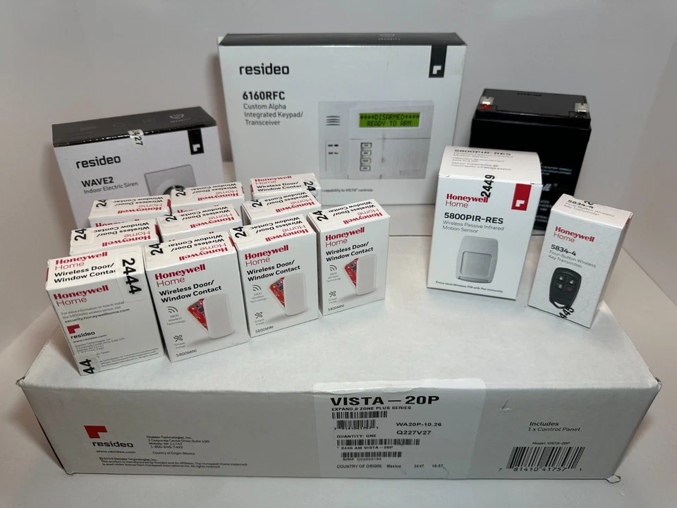 全新套件 霍尼韦尔 Vista 20P,6160RF,10x 5800MINI,5800PIR,5834-4 钥匙链 — 第 1/1 张图片