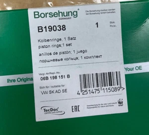 AUDI/VW A4 A6 QUATTRO 1997-2006 Piston Ring Set (4)- Standard - 81.00 mm OEM - Picture 1 of 5