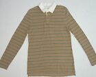 Band of Outsiders Men's 2 Polo Shirt "This is Not a Polo Shirt" tan w/ stripes