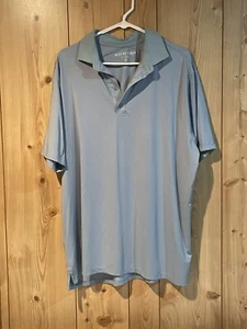 Matte Grey Mens Golf Shirt Polo XL Light Blue EUC - Picture 1 of 5
