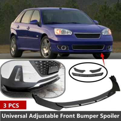 Add-on Universal Fit For 2004-2007 Chevrolet Malibu Front Spoiler Splitter Black - Image 1 of 4