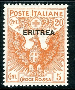 Italia 1915 Colonia ERITREA Croce Rossa Semipostale Scott #B2 Mint T690 - Foto 1 di 6