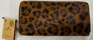 PATRICIA NASH LAURIA LEOPARD COW HAIR LEATHER WALLET WITH RIFD NWTS RARE - Picture 1 of 6