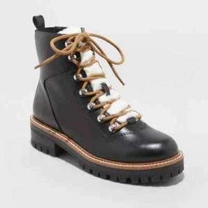 A New Day Womens Leighton Hiking Boots with Memory Foam Insole Black Size 5 - Picture 1 of 4