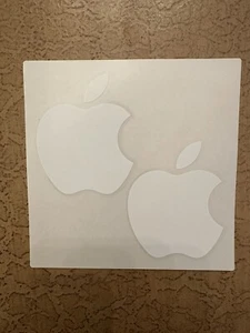 Authentic White Apple logo stickers Brand New (2) Stickers Per Sheet - Picture 1 of 2