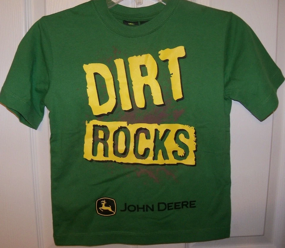 John Deere Tractor Green Dirt Rocks Short Sleeve Shirt Boys Size 4 NWT - Image 1 of 1