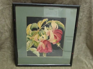 1930's Newman Decor Benjamin Jorj Harris Airbrushed Painting Tropical Flowers - Picture 1 of 7