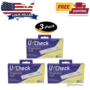 U_Check Pregnancy Tests/Prueba De Embarazo 99% Accurate (3 Pack) -New -Free Ship - Picture 1 of 5