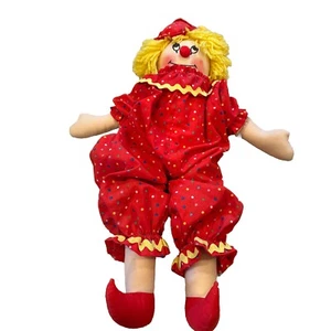 RAG DOLL CLOWN CLOTH DOLL 24” VERY GOOD CONDITION- Unbranded - Picture 1 of 19