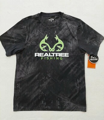 Camiseta negra REALTREE para hombre talla grande caza pesca ropa deportiva informal NUEVA  Foto 1 de 4