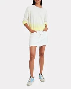 ATM Sweater Dip Dye White Lemon Crewneck Pullover Lightweight Small NWT - Bild 1 von 6