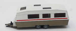 Siku 2518 1:55 Caravan Camper Trailer White/ Gold West Germany (not boxed)