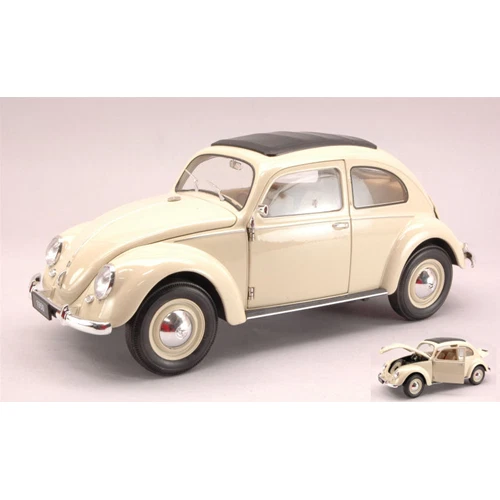 VW CLASSIC BEETLE 1952 CREAM 1:18 Welly Auto Stradali Modellino Nuovo - Immagine 1 di 1