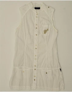 TRUSSARDI Womens Sleeveless Shirt Dress UK 10 Small White AO03 - Imagen 1 de 4