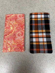 Sunglass / Eyeglass Fabric Cases - Fall Plaid & Paisley - Set of 2 - Free Ship - Picture 1 of 1